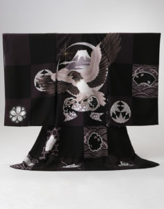 鷹と富士山お宮参り男の子着物