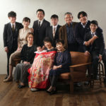 大家族赤ちゃんお宮参り記念写真